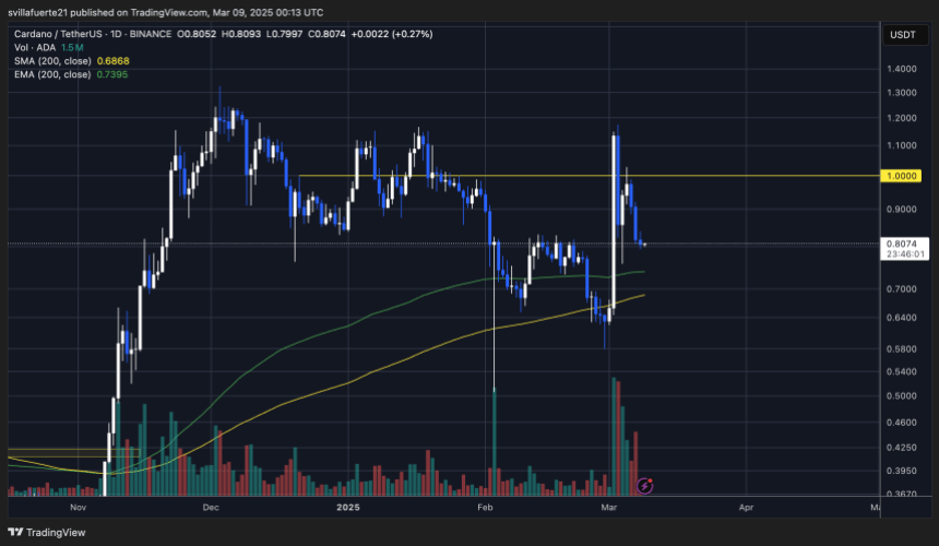 ADA holding crucial support | Source: ADAUSDT chart on TradingView